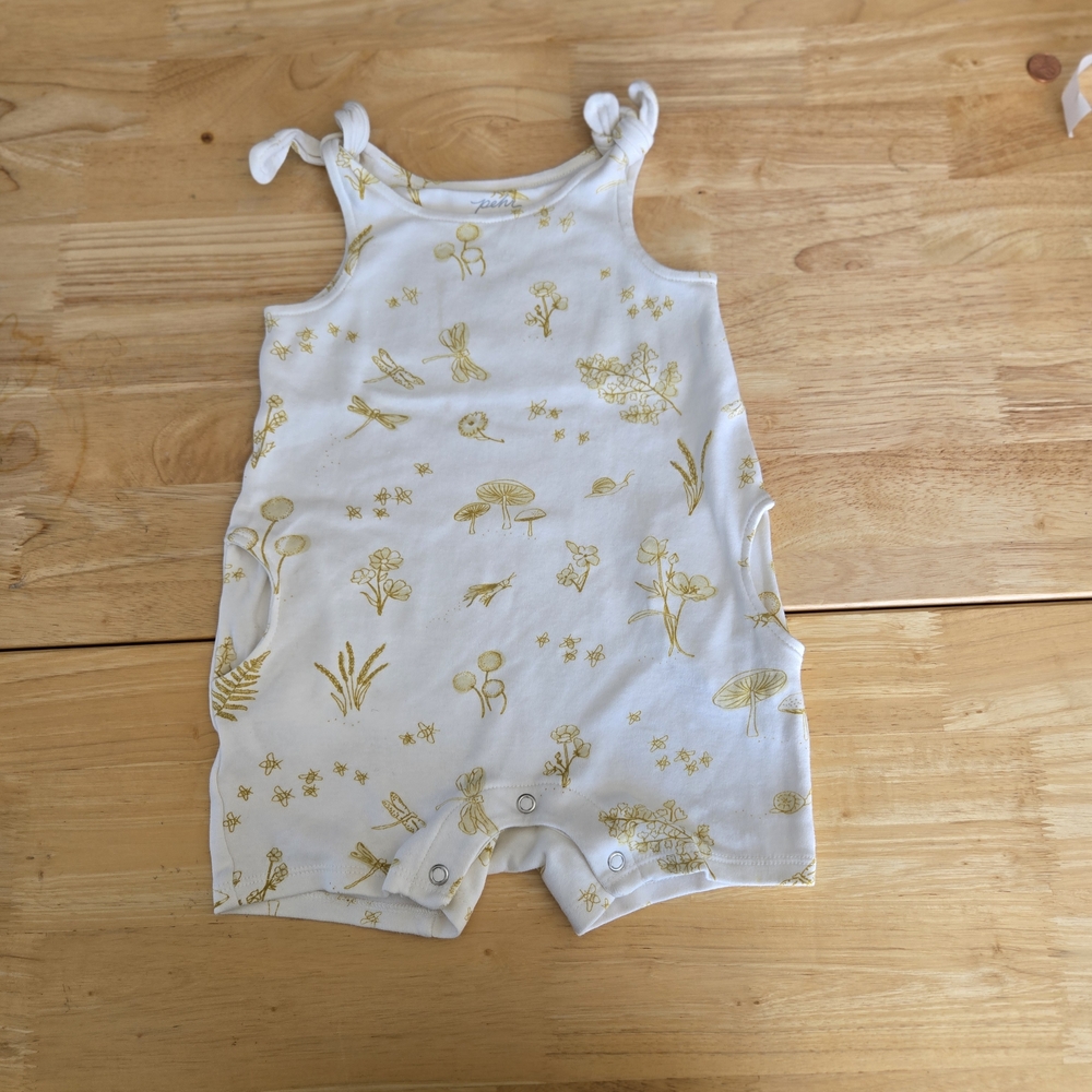 White and Gold Baby Romper